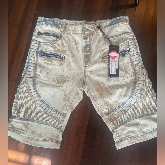 Rockstar denim shorts with gold metallic